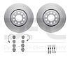 4512-73106 Geospec Brake Rotors w/5000 Advanced Brake Pads Kit & Hardware, 1999-2005 Audi/Volkswagen, Position: Front - image 1