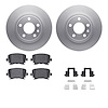 4512-73111 Geospec Brake Rotors w/5000 Advanced Brake Pads Kit & Hardware, 2005-2009 Audi/Volkswagen, Position: Rear - image 1