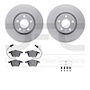 4512-73129 Geospec Brake Rotors w/5000 Advanced Brake Pads Kit & Hardware, 2005-2011 Audi/Volkswagen, Position: Front - image 1