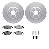 4512-73138 Geospec Brake Rotors w/5000 Advanced Brake Pads Kit & Hardware, 2008-2011 Audi/Volkswagen, Position: Front - image 1