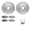 4512-73142 Geospec Brake Rotors w/5000 Advanced Brake Pads Kit & Hardware, 2008-2011 Audi/Volkswagen, Position: Front - image 1