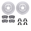 4512-73143 Geospec Brake Rotors w/5000 Advanced Brake Pads Kit & Hardware, 2008-2016 Audi/Volkswagen, Position: Rear - image 1