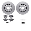 4512-73163 Geospec Brake Rotors w/5000 Advanced Brake Pads Kit & Hardware, 2012-2015 Audi/Volkswagen, Position: Front - image 1