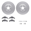 4512-73168 Geospec Brake Rotors w/5000 Advanced Brake Pads Kit & Hardware, Fits Select Audi/Volkswagen, Position: Front