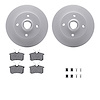 4512-74079 Geospec Brake Rotors w/5000 Advanced Brake Pads Kit & Hardware, 1985-1998 Audi/Volkswagen, Position: Rear - image 1