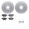 4512-74104 Geospec Brake Rotors w/5000 Advanced Brake Pads Kit & Hardware, 2011-2018 Audi/Volkswagen, Position: Front - image 1