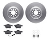 4512-74107 Geospec Brake Rotors w/5000 Advanced Brake Pads Kit & Hardware, 2003-2006 Audi/Volkswagen, Position: Front - image 1