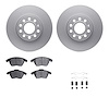 4512-74116 Geospec Brake Rotors w/5000 Advanced Brake Pads Kit & Hardware, 2005-2013 Audi/Volkswagen, Position: Front - image 1