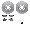 4512-74117 Geospec Brake Rotors w/5000 Advanced Brake Pads Kit & Hardware, 2005-2018 Audi/Volkswagen, Position: Front - image 1