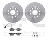 4512-74156 Geospec Brake Rotors w/5000 Advanced Brake Pads Kit & Hardware, Fits Select Audi/Volkswagen, Position: Rear - image 1