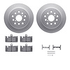 4512-75045 Geospec Brake Rotors w/5000 Advanced Brake Pads Kit & Hardware, 2001-2006 Lexus/Toyota/Scion, Position: Rear