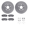 4512-76098 Geospec Brake Rotors w/5000 Advanced Brake Pads Kit & Hardware, 1995-2003 Lexus/Toyota/Scion, Position: Front