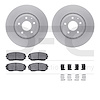 4512-80108 Geospec Brake Rotors w/5000 Advanced Brake Pads Kit & Hardware, Fits Select Ford/Lincoln/Mercury/Mazda, Position: Fro