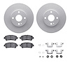 4512-91010 Geospec Brake Rotors w/5000 Advanced Brake Pads Kit & Hardware, 2016-2020 Multiple Makes/Models, Position: Front