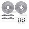 4512-99099 Geospec Brake Rotors w/5000 Advanced Brake Pads Kit & Hardware, 2011-2019 Ford/Lincoln/Mercury/Mazda, Position: Front - image 1