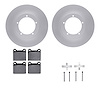 4612-02001 Geospec Brake Rotors w/5000 Euro Ceramic Brake Pads & Hardware, 1965-1973 Porsche, Position: Front
