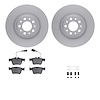 4612-16001 Geospec Brake Rotors w/5000 Euro Ceramic Brake Pads & Hardware, 2017-2021 Alfa Romeo, Position: Rear