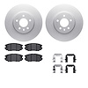 4612-46019 Geospec Brake Rotors w/5000 Euro Ceramic Brake Pads & Hardware, 2014-2019 GM, Position: Front