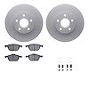 4612-54017 Geospec Brake Rotors w/5000 Euro Ceramic Brake Pads & Hardware, 2012-2018 Multiple Makes/Models, Position: Front