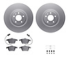 4612-73011 Geospec Brake Rotors w/5000 Euro Ceramic Brake Pads & Hardware, 2004-2009 Audi/Volkswagen, Position: Front