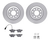 4612-73053 Geospec Brake Rotors w/5000 Euro Ceramic Brake Pads & Hardware, Fits Select Audi/Volkswagen, Position: Rear