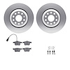 4612-74022 Geospec Brake Rotors w/5000 Euro Ceramic Brake Pads & Hardware, Fits Select Audi/Volkswagen, Position: Rear