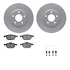 4612-80006 Geospec Brake Rotors w/5000 Euro Ceramic Brake Pads & Hardware, 2004-2015 Ford/Lincoln/Mercury/Mazda, Position: Front