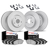 4614-11432 Geospec Brake Rotors w/5000 Euro Ceramic Brake Pads & Hardware, 2007-2018 Volvo, Position: Front and Rear