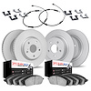 4624-10120 Geospec Brake Rotors w/5000 Euro Ceramic Brake Pads/Sensor & Hardware Kit, 1986-1989 Mercedes-Benz, Position: Front a