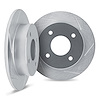 5002-73043 Slotted Brake Rotors [Silver], 1982-1998 Audi/Volkswagen, Position: Rear