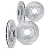 5004-54325 Slotted Brake Rotors [Silver], 1987-1988 Ford/Lincoln/Mercury/Mazda, Position: Front and Rear - image 1