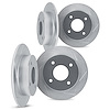 5004-65009 Slotted Brake Rotors [Silver], 1981-1987 GM, Position: Front and Rear