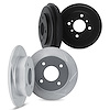 5004-92014 Slotted Brake Rotors & Drums Kit [Silver], 2001-2003 Mopar, Position: Front and Rear