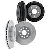 5004-92061 Slotted Brake Rotors & Drums Kit [Silver], 2003-2017 Audi/Volkswagen, Position: Front and Rear