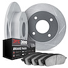 5102-07002 Slotted Brake Rotors with 3000-Series Semi-Metallic Brake Pads [Silver], 1968-1992 Multiple Makes/Models, Position: F - image 1