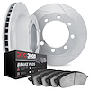 5102-40004 Slotted Brake Rotors with 3000-Series Semi-Metallic Brake Pads [Silver], 1978-1981 Mopar, Position: Front - image 1
