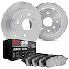 5102-47007 Slotted Brake Rotors with 3000-Series Semi-Metallic Brake Pads [Silver], 1983-1995 Suzuki, Position: Front