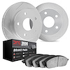 5102-73009 Slotted Brake Rotors with 3000-Series Semi-Metallic Brake Pads [Silver], 2016-2020 Audi/Volkswagen, Position: Rear
