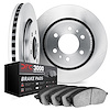 5102-92030 Slotted Brake Rotors with 3000-Series Semi-Metallic Brake Pads [Silver], 2008-2017 Mitsubishi, Position: Front - image 1