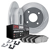 5112-07002 Slotted Brake Rotors with 3000-Series Semi-Metallic Brake Pads Kit & Hardware [Silver], 1968-1992 Multiple Makes/Mode - image 1