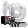 5112-37003 Slotted Brake Rotors with 3000-Series Semi-Metallic Brake Pads Kit & Hardware [Silver], 1981-1983 GM, Position: Front - image 1