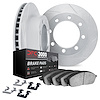 5112-48010 Slotted Brake Rotors with 3000-Series Semi-Metallic Brake Pads Kit & Hardware [Silver], 1978-1993 GM, Position: Front - image 1