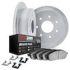 5112-54121 Slotted Brake Rotors with 3000-Series Semi-Metallic Brake Pads Kit & Hardware [Silver], 1997-2004 Ford/Lincoln/Mercur - image 1