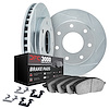 5112-54162 Slotted Brake Rotors with 3000-Series Semi-Metallic Brake Pads Kit & Hardware [Silver], 2004-2011 Ford/Lincoln/Mercur - image 1