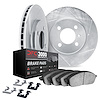 5112-54168 Slotted Brake Rotors with 3000-Series Semi-Metallic Brake Pads Kit & Hardware [Silver], Fits Select Ford/Lincoln/Merc - image 1