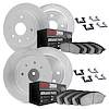 5114-11004 Slotted Brake Rotors with 3000-Series Semi-Metallic Brake Pads Kit & Hardware [Silver], 1994-1999 Land Rover, Positio - image 1