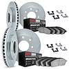 5114-54111 Slotted Brake Rotors with 3000-Series Semi-Metallic Brake Pads Kit & Hardware [Silver], 2012-2014 Ford/Lincoln/Mercur - image 1