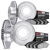 5114-67057 Slotted Brake Rotors with 3000-Series Semi-Metallic Brake Pads Kit & Hardware [Silver], Fits Select Multiple Makes/Mo - image 1