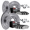 5114-74032 Slotted Brake Rotors with 3000-Series Semi-Metallic Brake Pads Kit & Hardware [Silver], 2003-2015 Multiple Makes/Mode - image 1