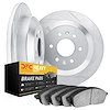 5202-40136 Slotted Brake Rotors w/Heavy-Duty Brake Pads Kits [Silver], 2003-2004 Mopar, Position: Rear - image 1